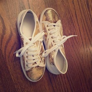 GEOX gold glitter sneakers